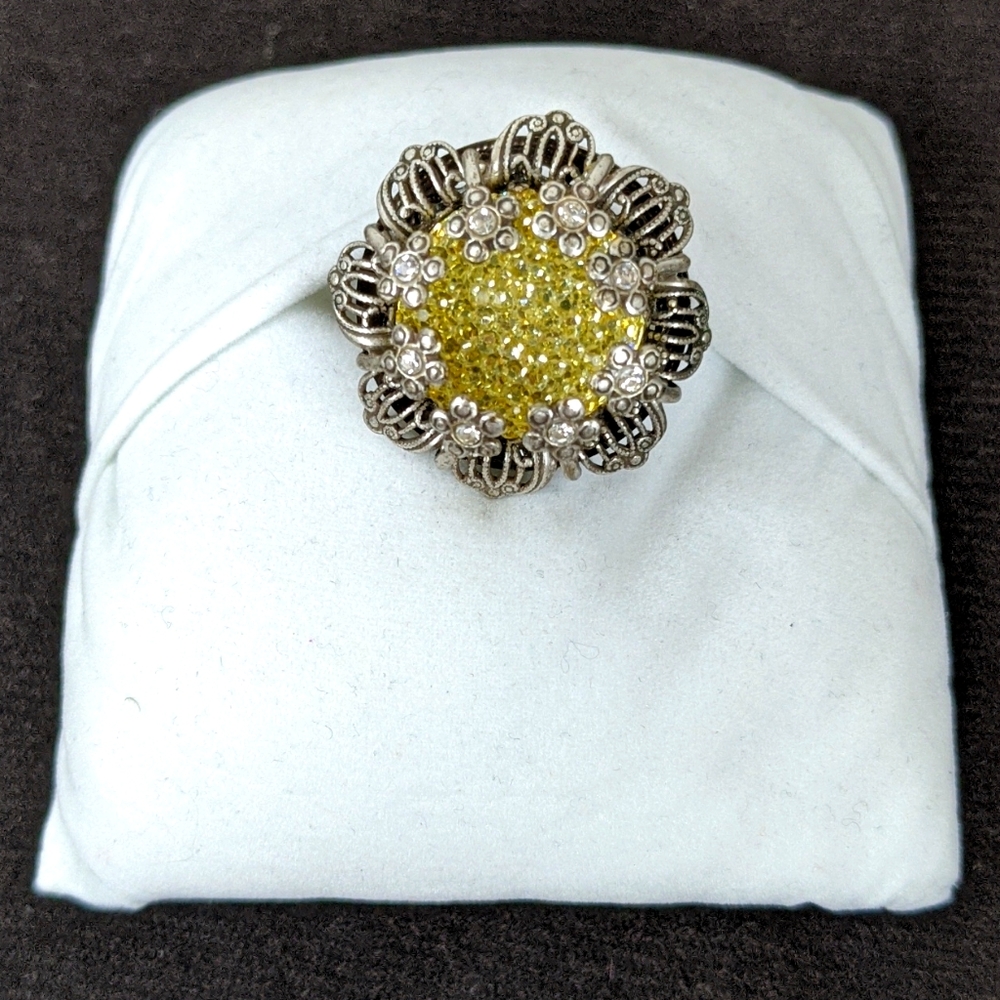Vtg Ollipop Rhinestone Statement Ring - image 1